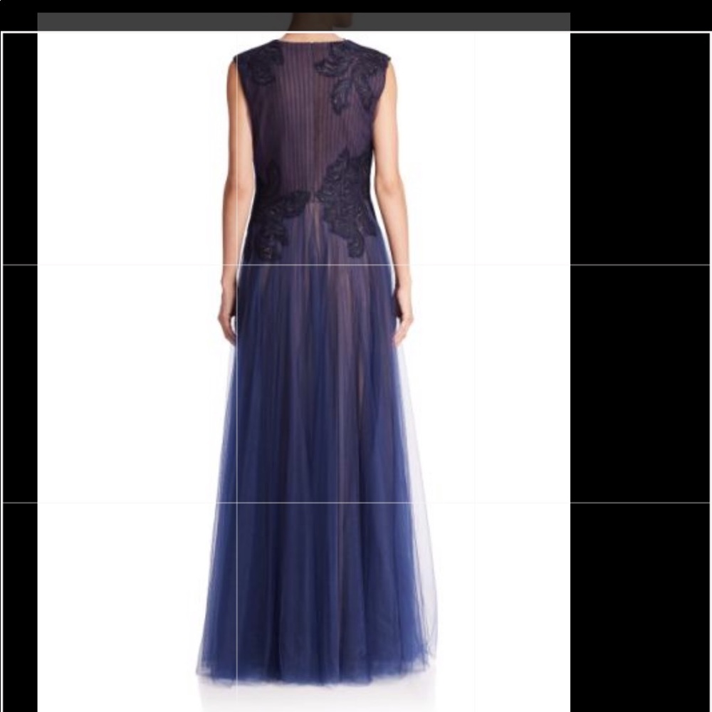 Tadashi Shoji Navy Blue Lace Maxi Dress - Picture 2 of 6